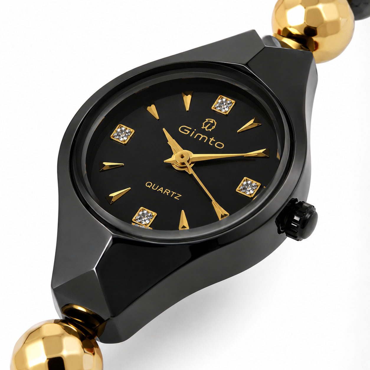 Black & Gold Pearl Watch